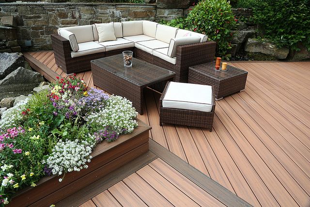 Outdoor deck and garden | Featured image for Building a Wood Deck Blog